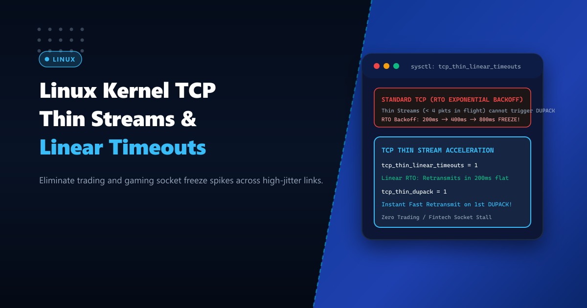 Linux Kernel TCP Thin Streams & Linear Timeouts: Eliminating Stock Trading & Gaming Latency in Pakistan