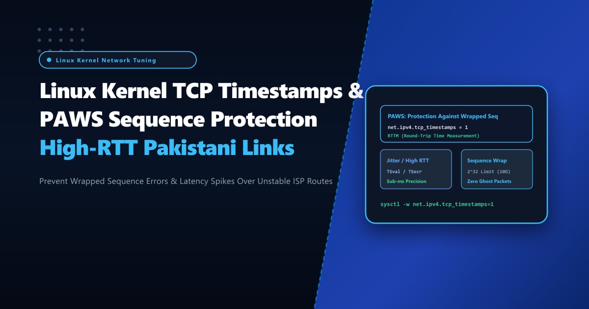 Linux Kernel TCP Timestamps, PAWS Protection & High-RTT Jitter Tuning in Pakistan
