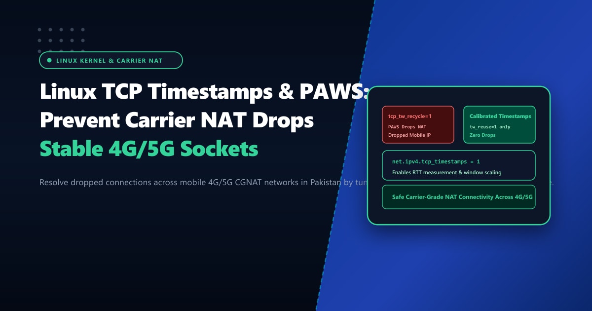 Linux TCP Timestamps & PAWS: Fix Dropped Mobile Connections & CGNAT in Pakistan