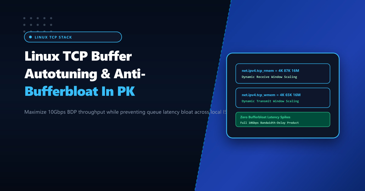 Linux Kernel TCP Buffer Autotuning (rmem/wmem) & Bufferbloat in Pakistan