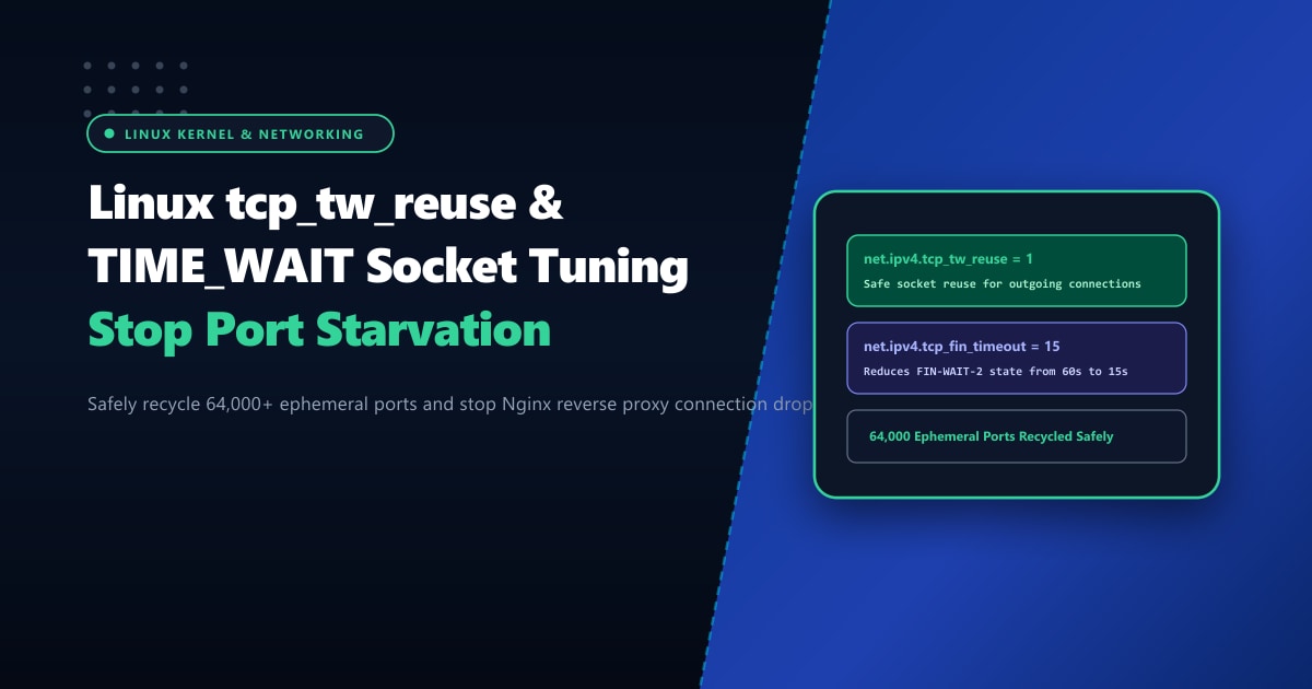 Linux tcp_tw_reuse & TIME_WAIT Socket Tuning: Stop Port Starvation in Pakistan