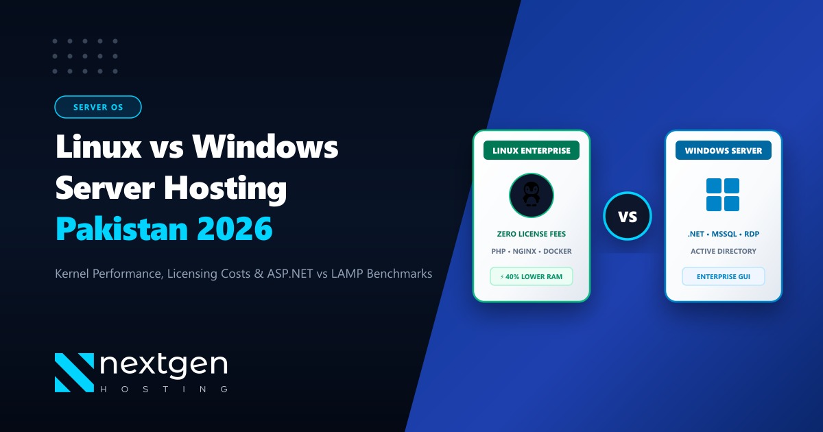Linux vs Windows Server Hosting in Pakistan: OS Kernels, Licensing & Performance (2026)