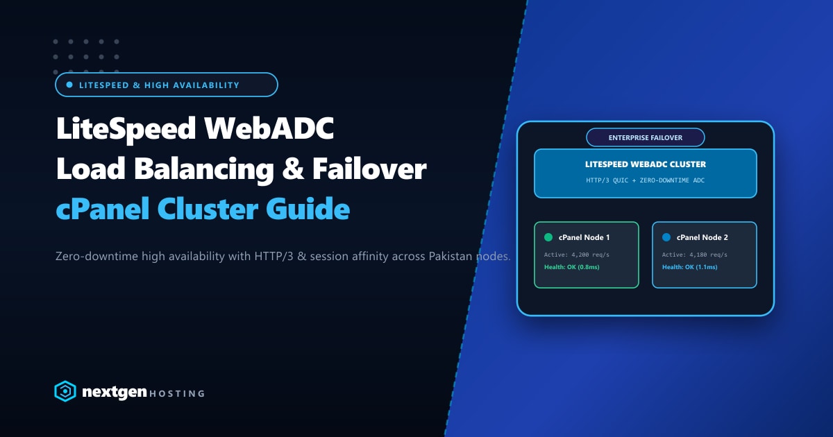 LiteSpeed WebADC Load Balancing and High Availability Setup for cPanel in Pakistan