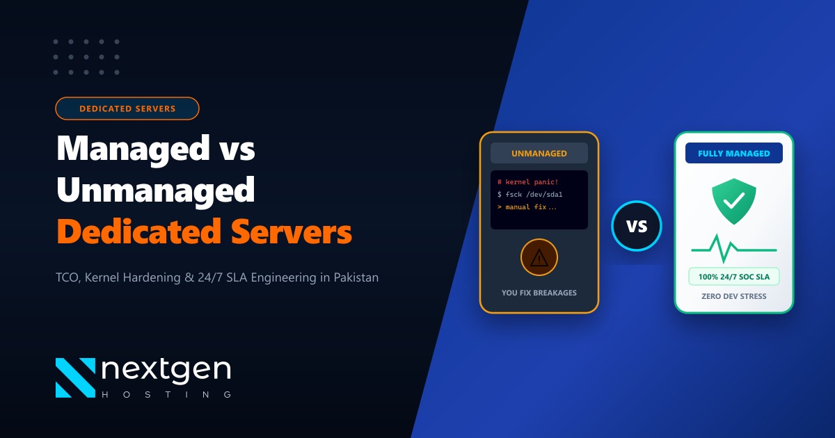 Managed vs. Unmanaged Dedicated Servers in Pakistan: Total Cost & SLA Comparison (2026)