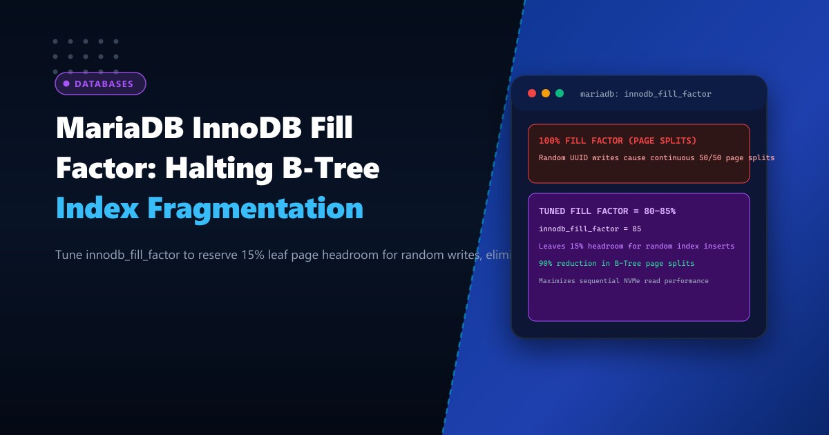 MariaDB InnoDB Fill Factor: Halting B-Tree Index Fragmentation on NVMe in Pakistan