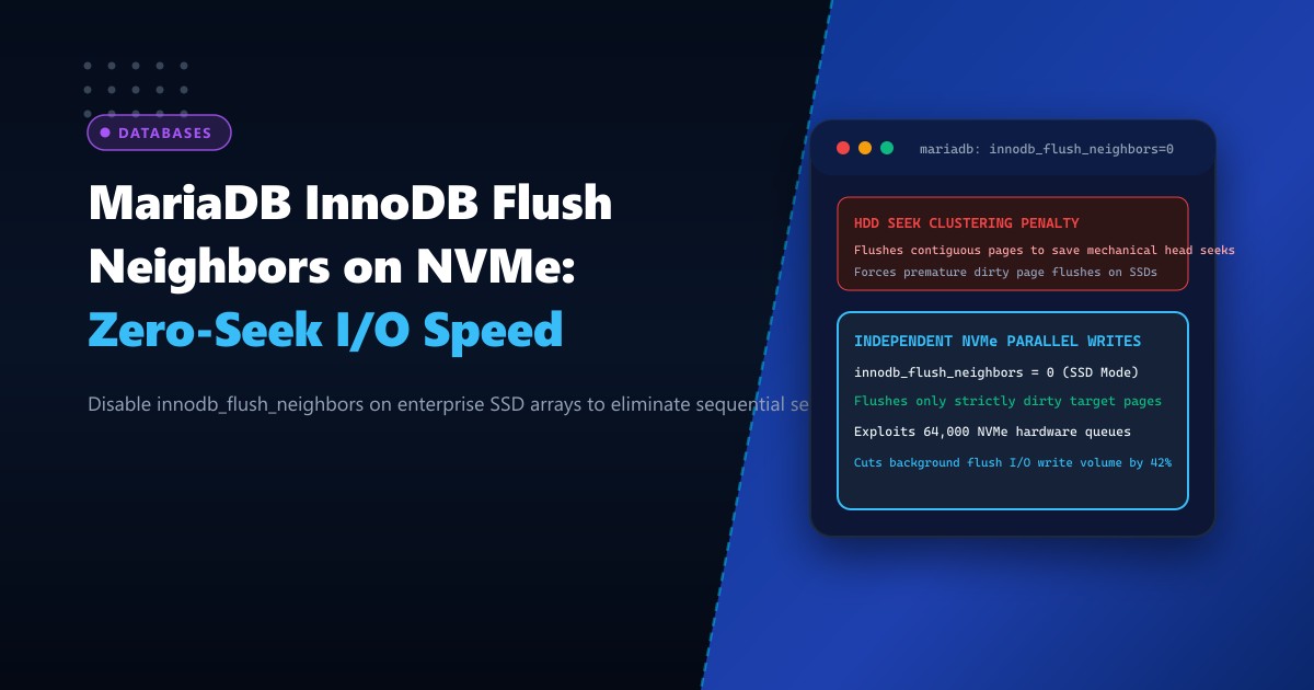 MariaDB InnoDB Flush Neighbors on NVMe: Disabling Legacy HDD Clustered Page Flushes