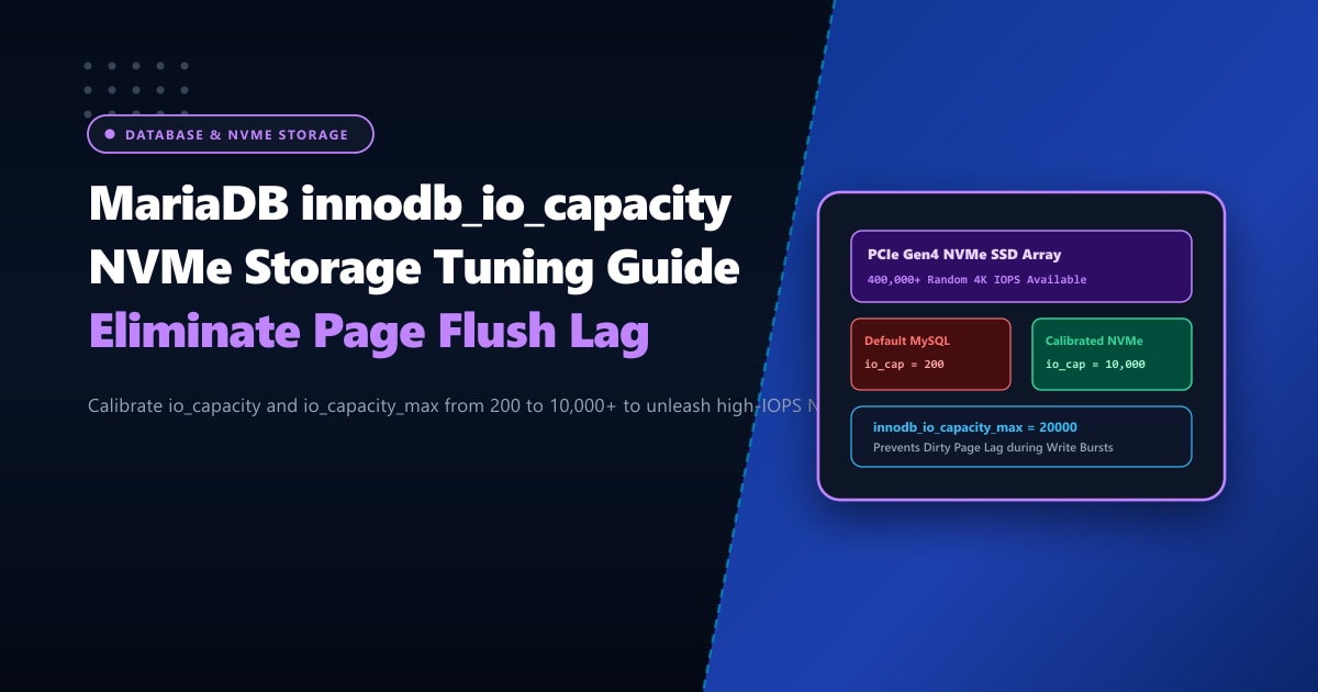 MariaDB innodb_io_capacity & NVMe Storage Tuning Guide for Servers in Pakistan