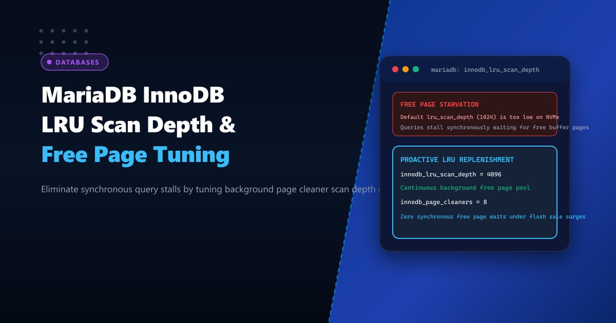 MariaDB InnoDB LRU Scan Depth & Free Page Replenishment under Memory Pressure in Pakistan