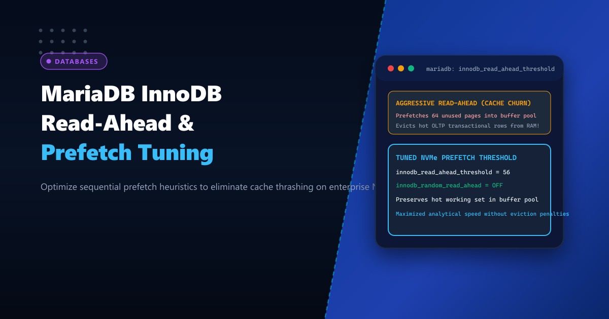 MariaDB InnoDB Linear & Random Read-Ahead Prefetching on NVMe in Pakistan