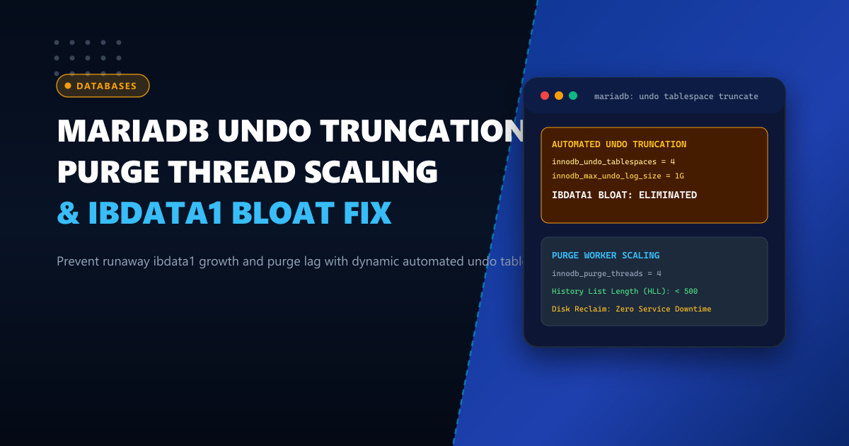 MariaDB Automated Undo Tablespace Truncation & Purge Thread Lag Resolution