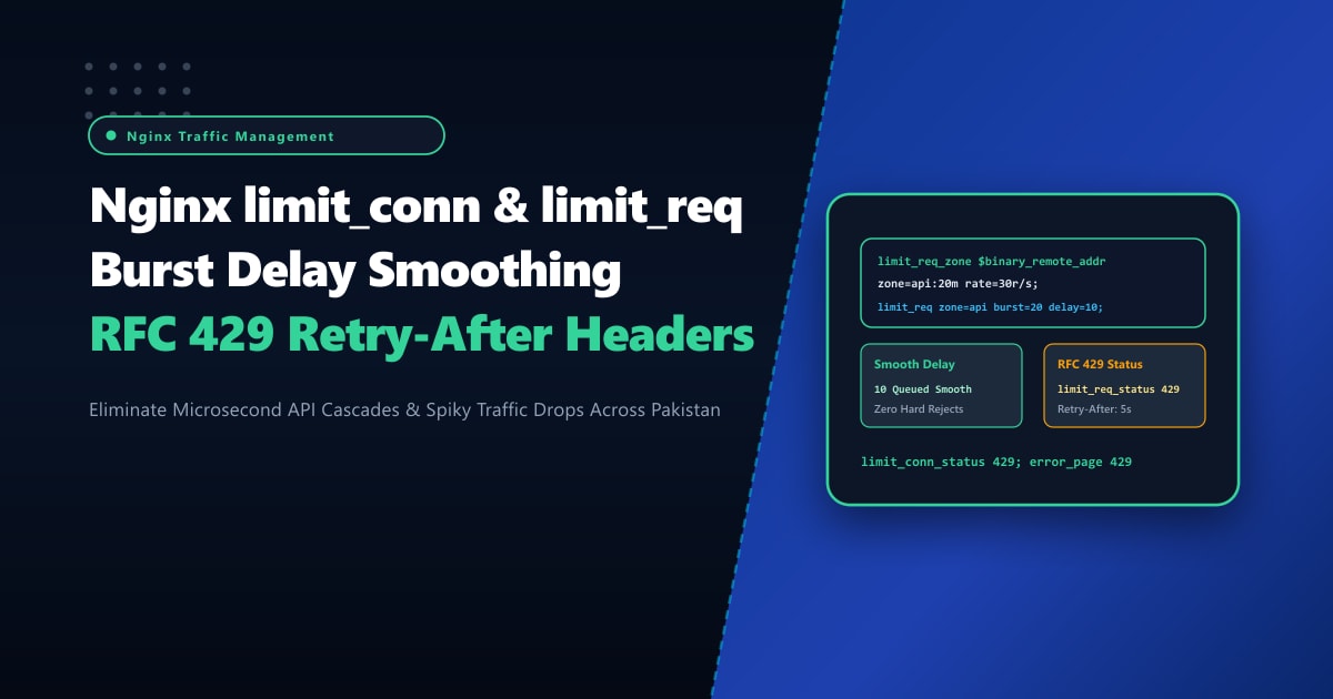 Nginx limit_conn, limit_req Delay Smoothing & RFC 429 Retry-After Headers in Pakistan
