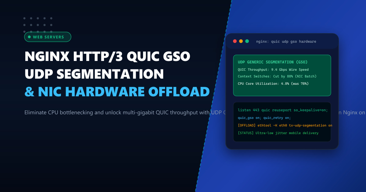 Nginx HTTP/3 QUIC UDP Generic Segmentation Offload (GSO) & GRO Hardware Acceleration in Pakistan
