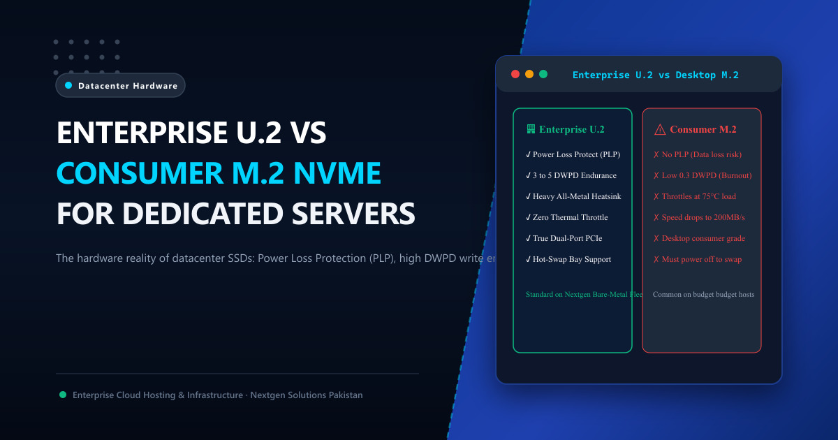 Enterprise U.2/U.3 NVMe vs Consumer M.2 SSDs in Dedicated Servers: What Pakistani Sysadmins Must Know (2026)