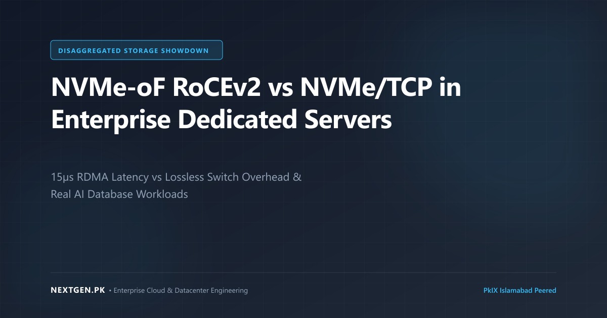 NVMe-oF RoCEv2 vs NVMe/TCP in Enterprise Dedicated Servers: Architecture & Performance (2026)