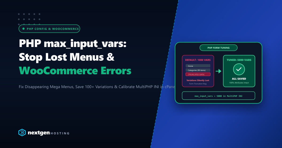 Fix PHP max_input_vars: Stop Lost Menus & WooCommerce Errors in Pakistan (2026)