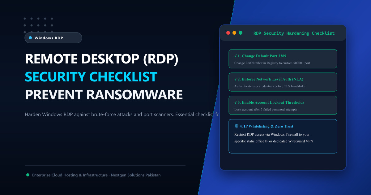 The Ultimate Remote Desktop (RDP) Security Checklist: Stop Ransomware & Brute-Force Attacks