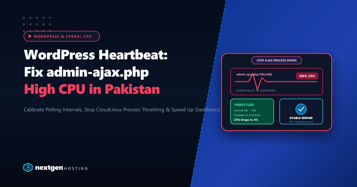 WordPress Heartbeat API & admin-ajax.php: Fix High CPU in Pakistan (2026)