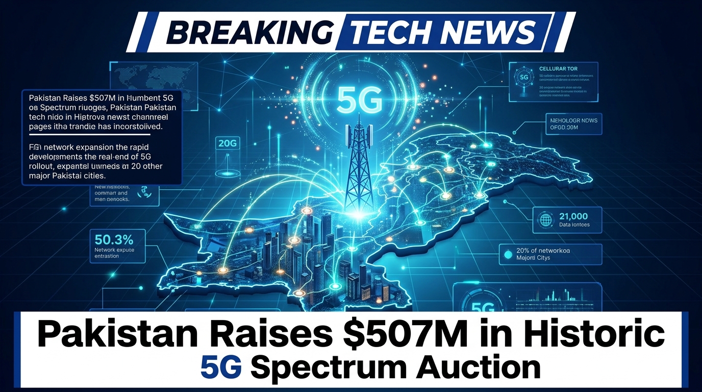Pakistan Raises $507M in Historic 5G Spectrum Auction as Nationwide Rollout Begins